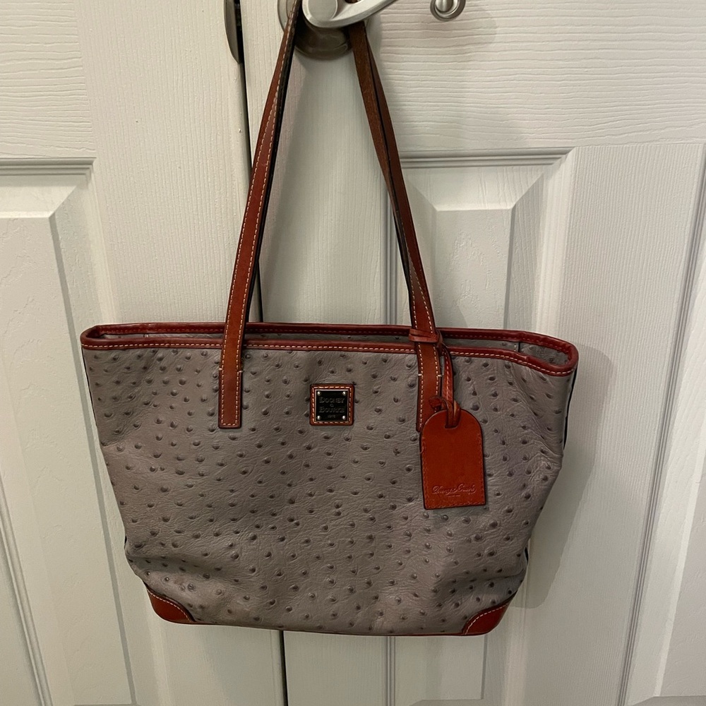 Dooney & Bourke Gray and Brown Tote Bag